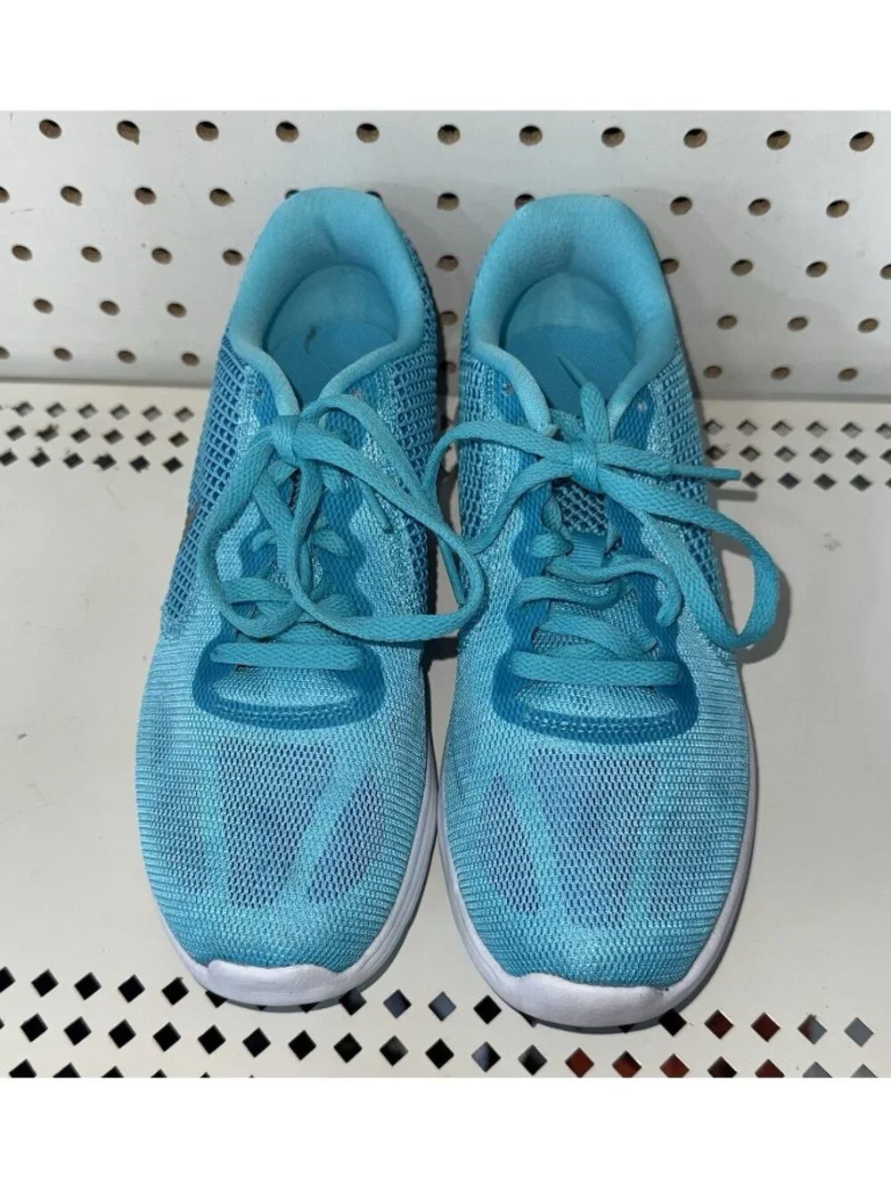 Nike Revolution 3 Womens Athletic Running Shoes Size 6 Turquoise Blue Gray White
